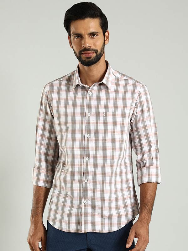 Indian Terrain Men's Regular Fit Full Sleeve Checkered Multicolor Shirt